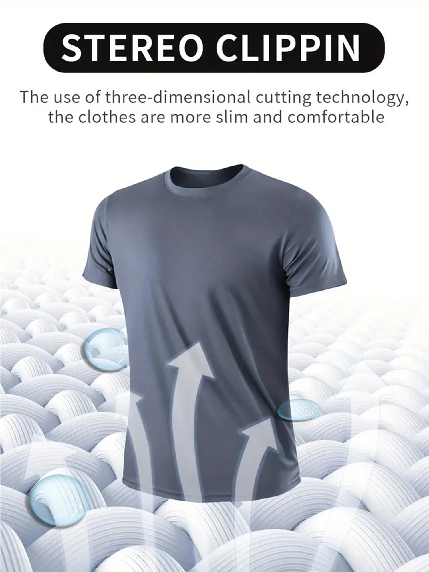 Crew T-Shirt 7Pcs Gray Ultralight Men Quick Dry Breathable Sweat Shirt for Fitness Gym and Running Light Plaid Quick Dry Short S