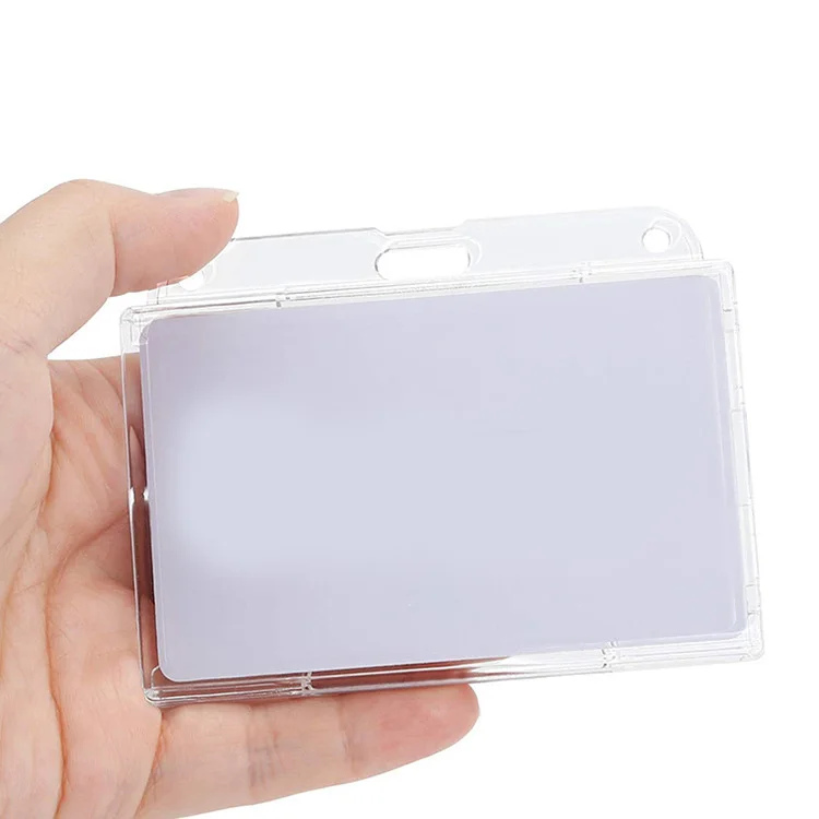 Transparent Cards Slots ID Tag Badge Holder with Badge Reel Cards Storage Organizer Employee Pass Work Card Case Sleeve