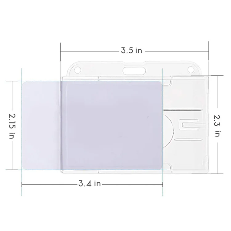 Transparent Cards Slots ID Tag Badge Holder with Badge Reel Cards Storage Organizer Employee Pass Work Card Case Sleeve