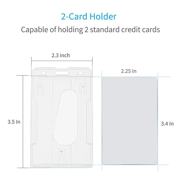 Transparent Cards Slots ID Tag Badge Holder with Badge Reel Cards Storage Organizer Employee Pass Work Card Case Sleeve