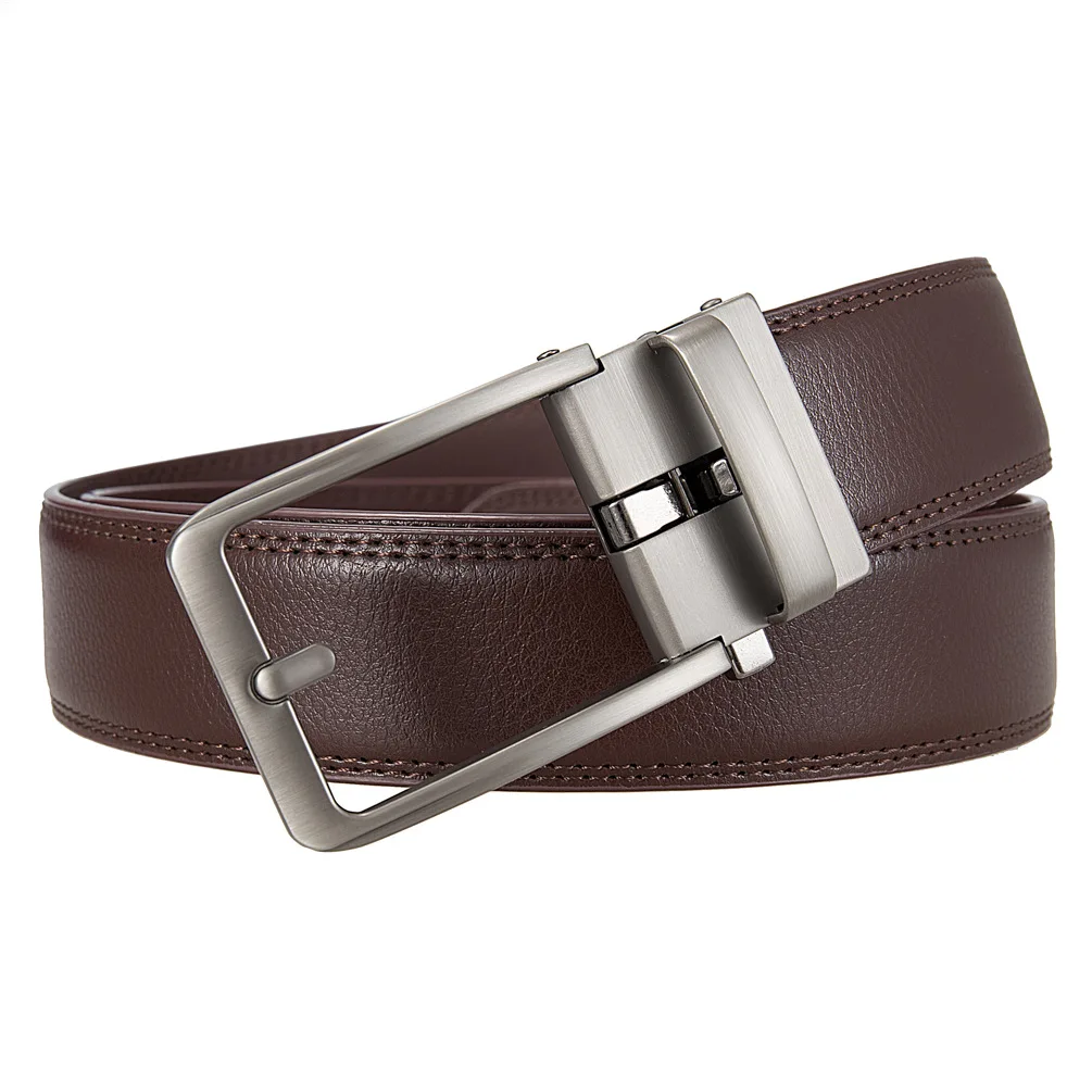 3.5cm Width Click Belts for Men Brand Designer Automatic Buckle Genuine Leather Men's Jeans High Quality Waist Strap 90-130cm