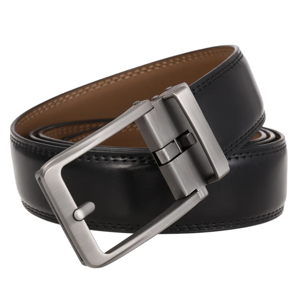 3.5cm Width Click Belts for Men Brand Designer Automatic Buckle Genuine Leather Men's Jeans High Quality Waist Strap 90-130cm