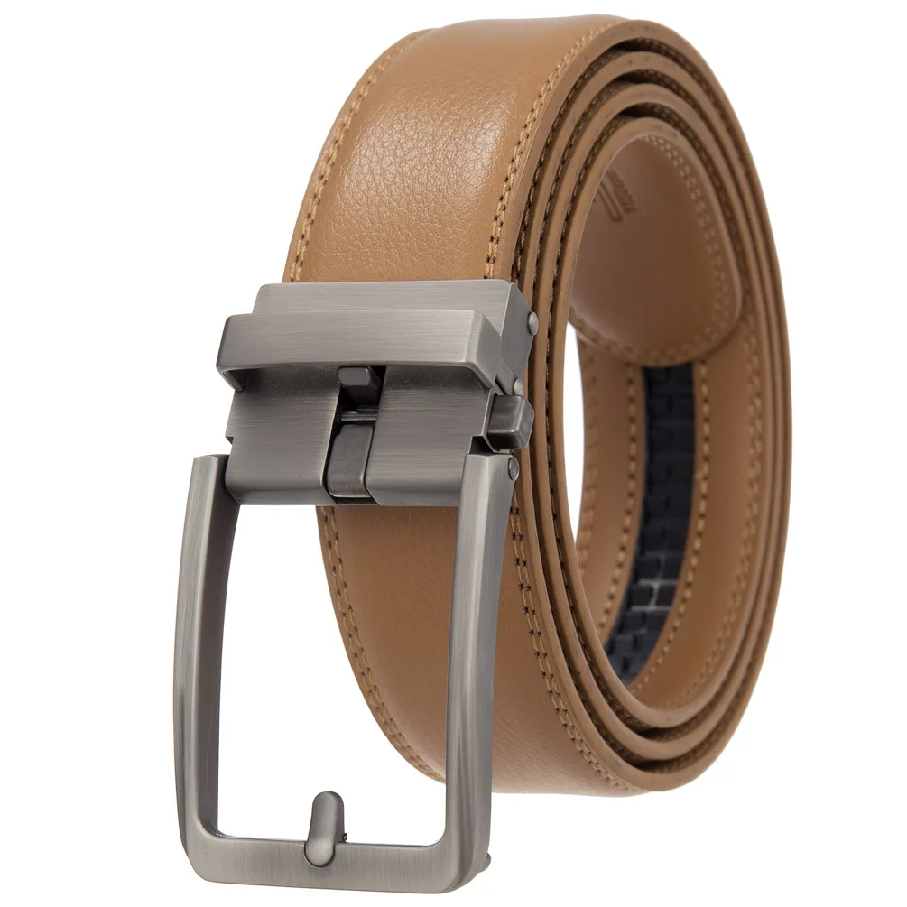 3.5cm Width Click Belts for Men Brand Designer Automatic Buckle Genuine Leather Men's Jeans High Quality Waist Strap 90-130cm