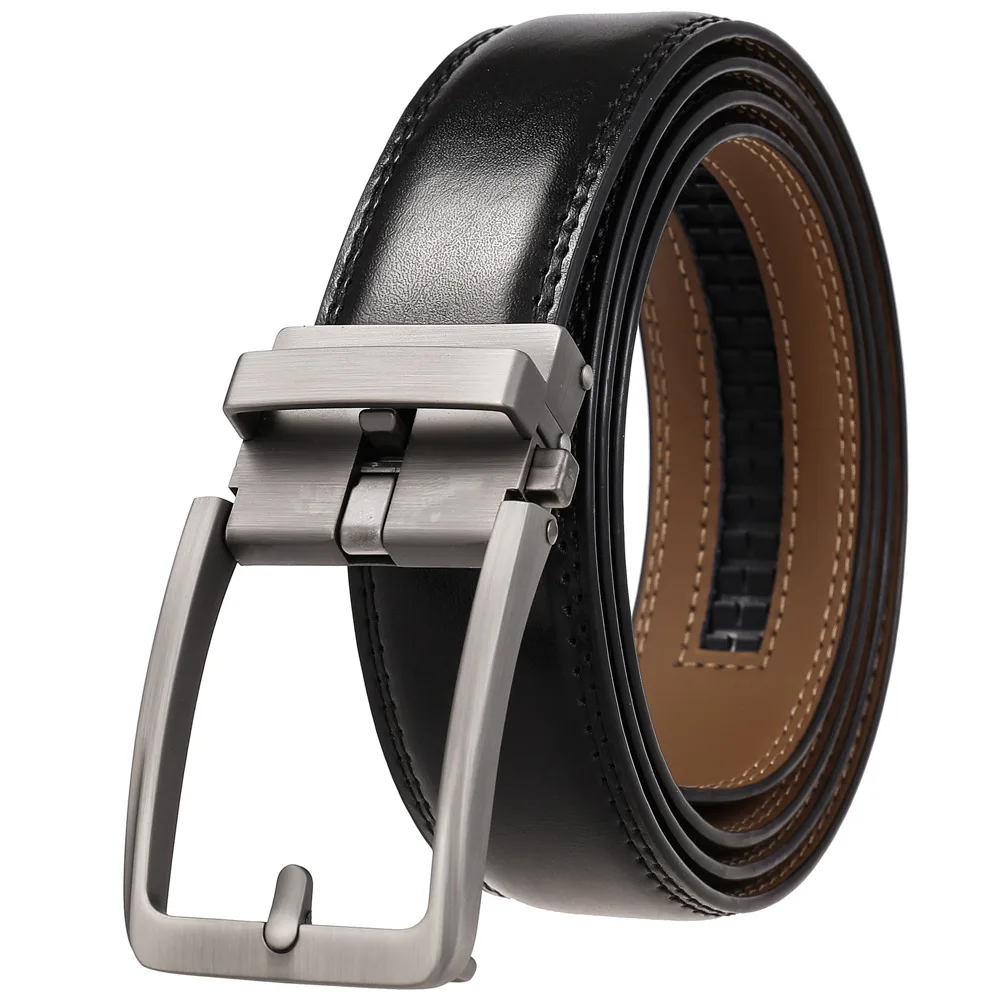 3.5cm Width Click Belts for Men Brand Designer Automatic Buckle Genuine Leather Men's Jeans High Quality Waist Strap 90-130cm