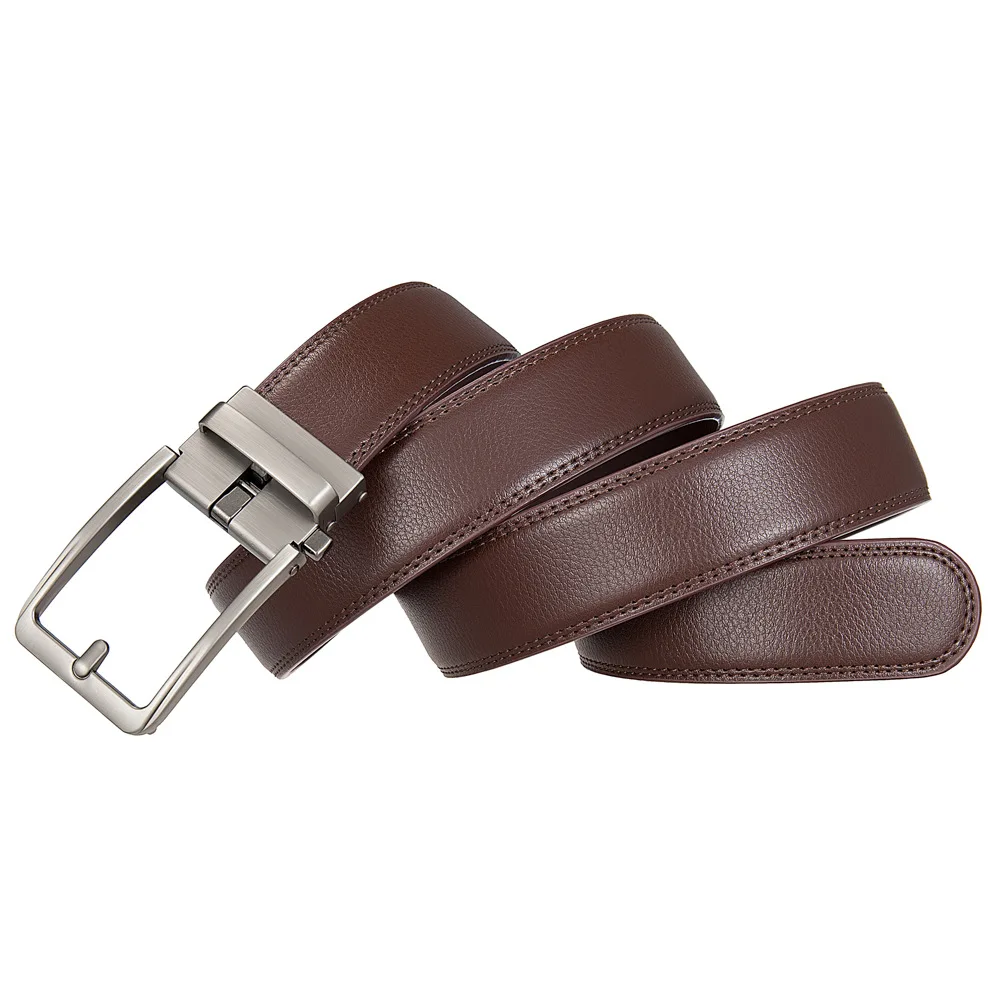 3.5cm Width Click Belts for Men Brand Designer Automatic Buckle Genuine Leather Men's Jeans High Quality Waist Strap 90-130cm