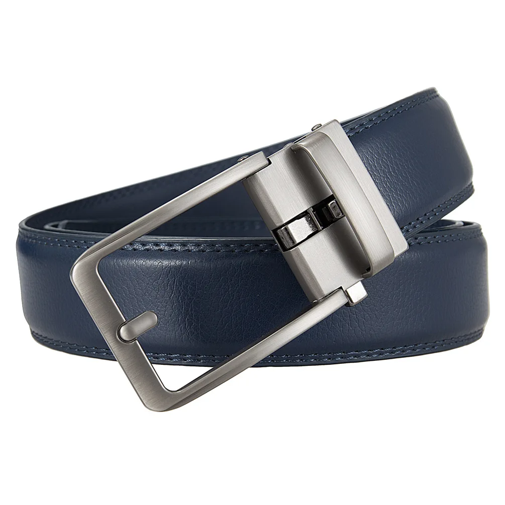 3.5cm Width Click Belts for Men Brand Designer Automatic Buckle Genuine Leather Men's Jeans High Quality Waist Strap 90-130cm