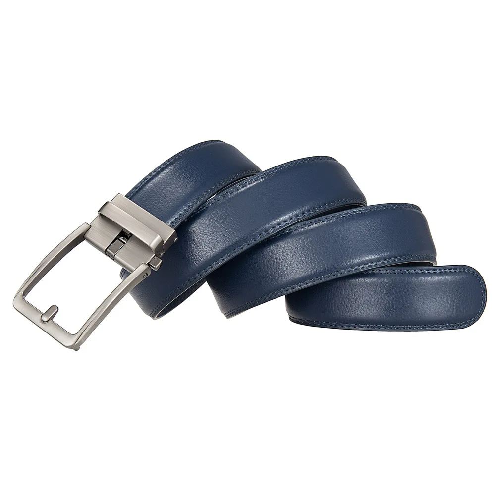 3.5cm Width Click Belts for Men Brand Designer Automatic Buckle Genuine Leather Men's Jeans High Quality Waist Strap 90-130cm