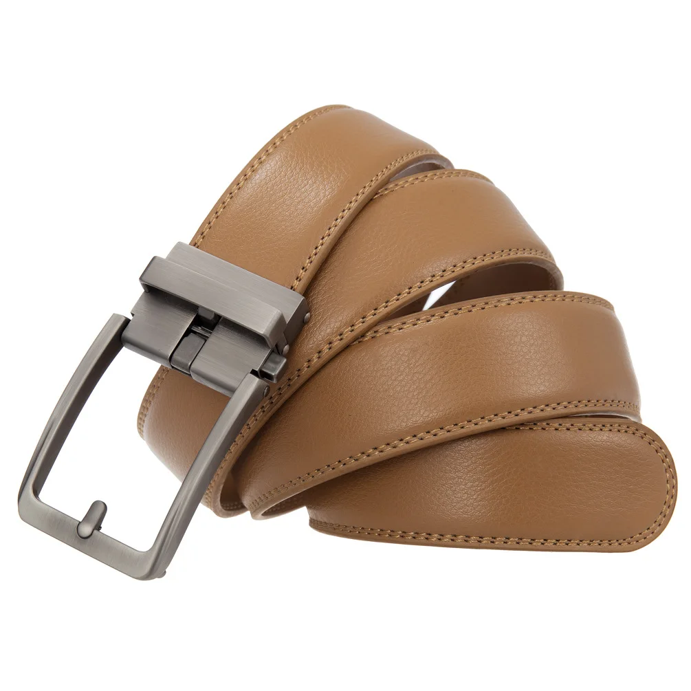 3.5cm Width Click Belts for Men Brand Designer Automatic Buckle Genuine Leather Men's Jeans High Quality Waist Strap 90-130cm