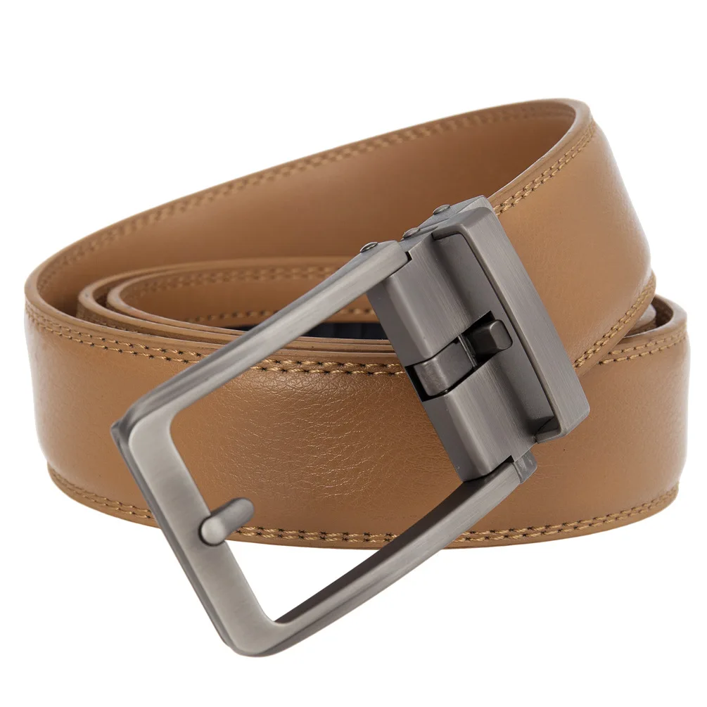 3.5cm Width Click Belts for Men Brand Designer Automatic Buckle Genuine Leather Men's Jeans High Quality Waist Strap 90-130cm