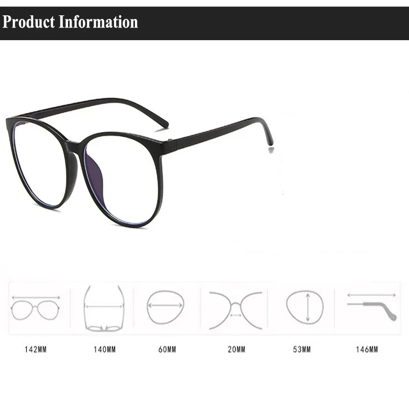 Ultra Light Anti Blue Light Near Sight Glasses New Trendy Large Frame Myopia Glasses Clear Lens Oversized Short Sight Glasses