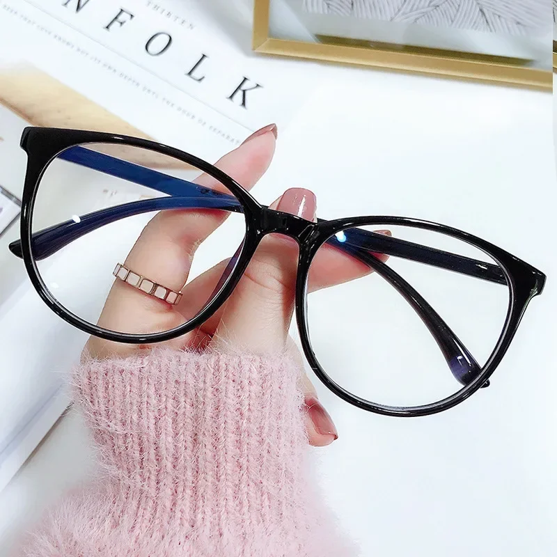 Ultra Light Anti Blue Light Near Sight Glasses New Trendy Large Frame Myopia Glasses Clear Lens Oversized Short Sight Glasses