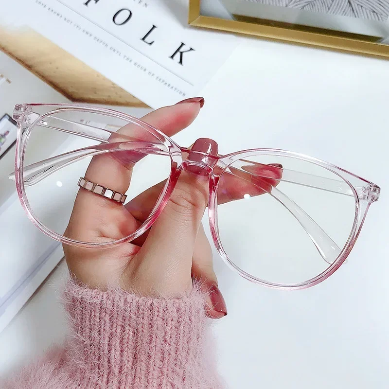 Ultra Light Anti Blue Light Near Sight Glasses New Trendy Large Frame Myopia Glasses Clear Lens Oversized Short Sight Glasses