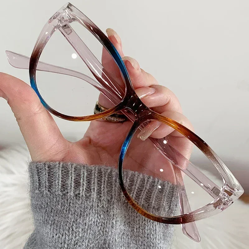 New Fashion Ladies Cat Eye Frame Myopia Glasses Luxury Design Blue Light Blocking Minus Eyeglasses Near Sight Eyewear 0 To -4.0