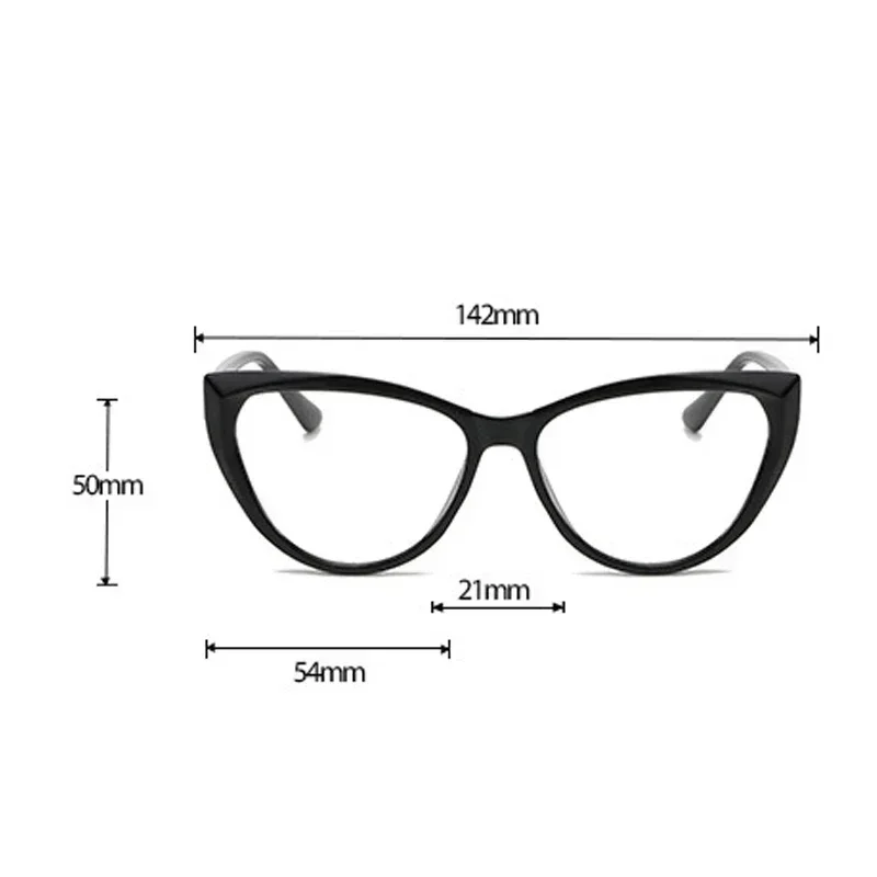 New Fashion Ladies Cat Eye Frame Myopia Glasses Luxury Design Blue Light Blocking Minus Eyeglasses Near Sight Eyewear 0 To -4.0