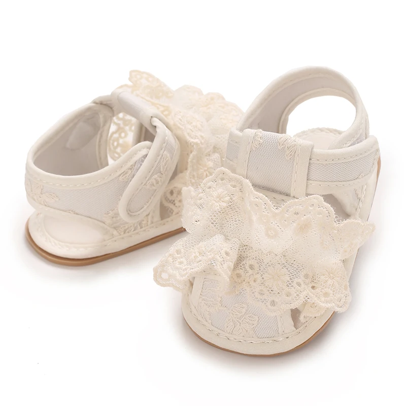Summer girl baby sandals 0-1 year old baby walking shoes sweet princess shoes breathable toe wrap non slip soft sole