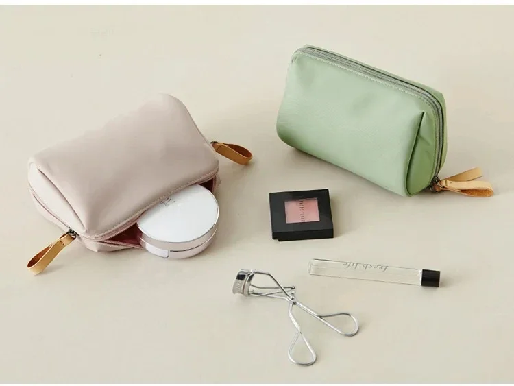 2024 New Women's Small Bag Toiletry Bag Portable Mini Solid Color Korean Makeup Bag Large Capacity Waterproof Storage Clutch Bag
