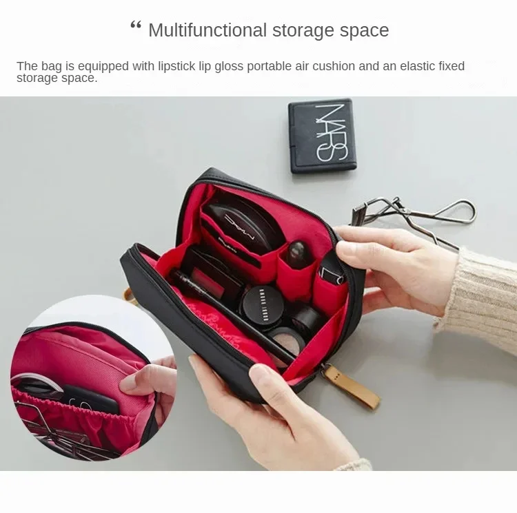 2024 New Women's Small Bag Toiletry Bag Portable Mini Solid Color Korean Makeup Bag Large Capacity Waterproof Storage Clutch Bag