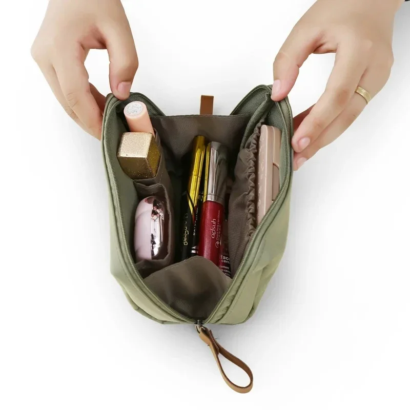 2024 New Women's Small Bag Toiletry Bag Portable Mini Solid Color Korean Makeup Bag Large Capacity Waterproof Storage Clutch Bag