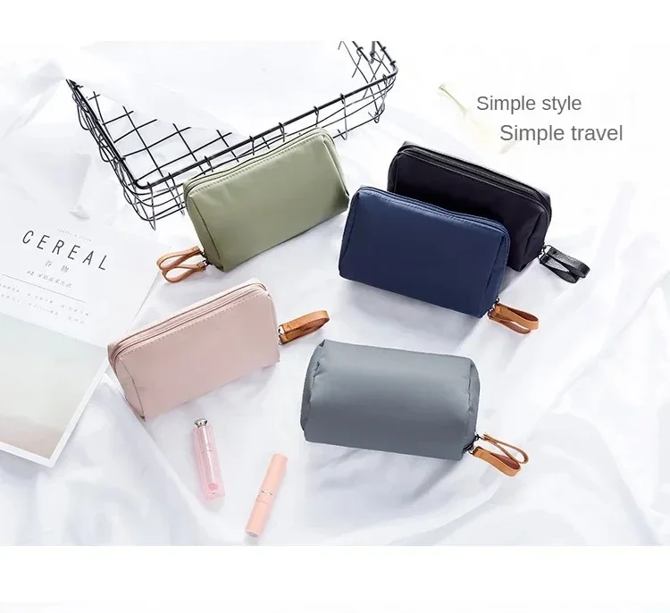 2024 New Women's Small Bag Toiletry Bag Portable Mini Solid Color Korean Makeup Bag Large Capacity Waterproof Storage Clutch Bag