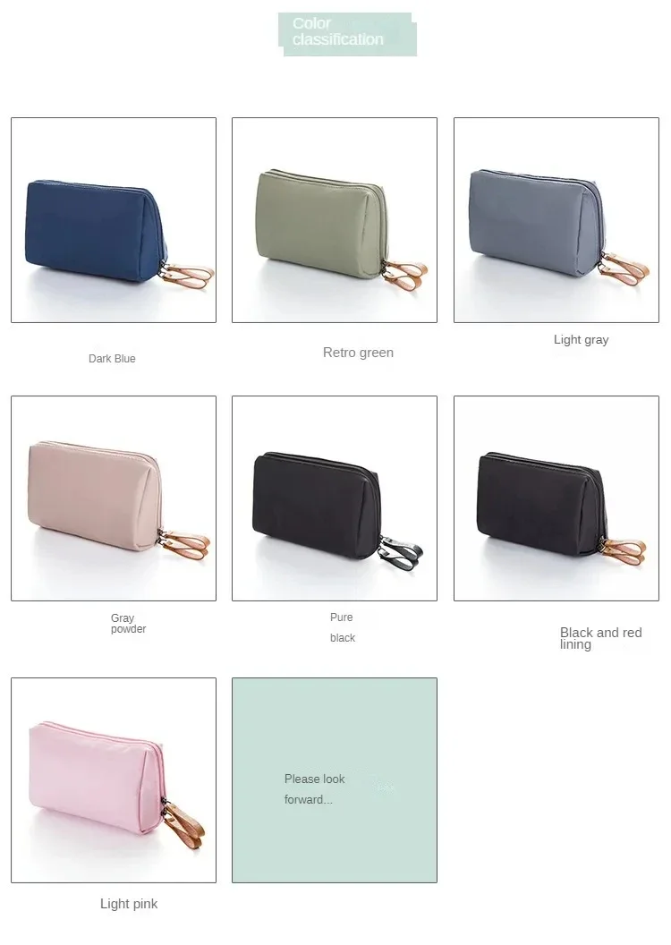 2024 New Women's Small Bag Toiletry Bag Portable Mini Solid Color Korean Makeup Bag Large Capacity Waterproof Storage Clutch Bag
