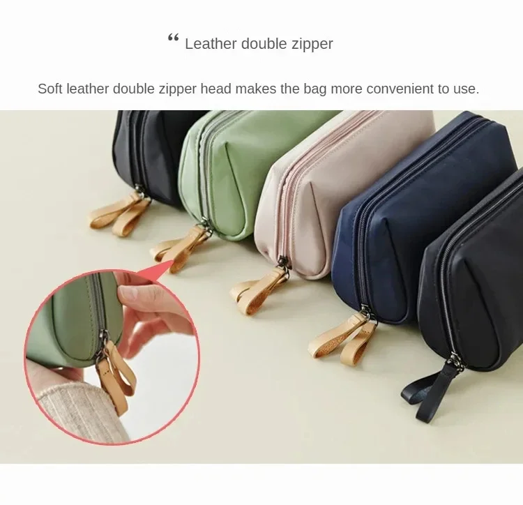 2024 New Women's Small Bag Toiletry Bag Portable Mini Solid Color Korean Makeup Bag Large Capacity Waterproof Storage Clutch Bag
