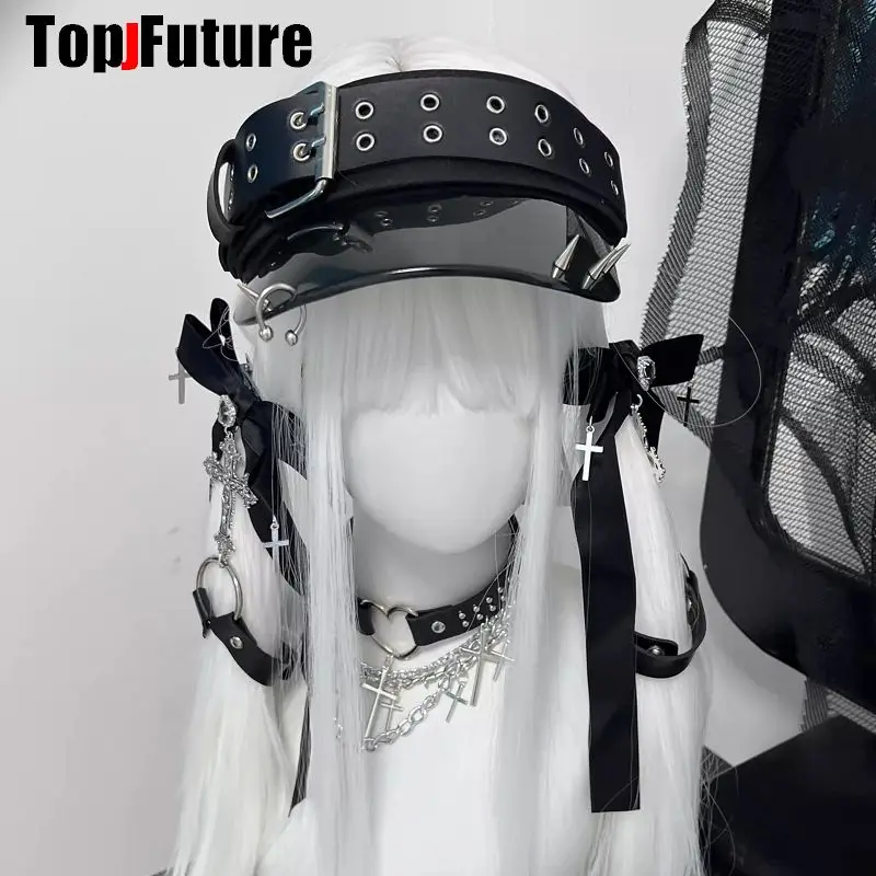 Wholesale Custom Make Customized Empty Top Cap Punk Cute Subculture Hat Summer Sweet Cool Spicy Girl Handmake Sun Hats Clips