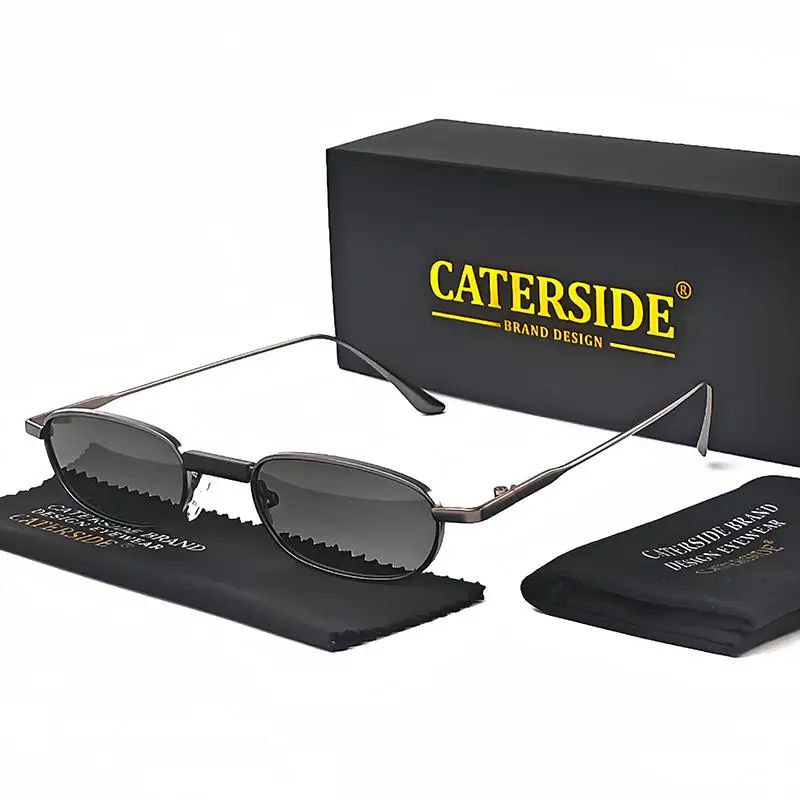 CATERSIDE Polarized Small Sunglasses Men Rectangle Punk Brand Design Sun Glasses for Women Driving Party Eyewear Holiday Gifts
