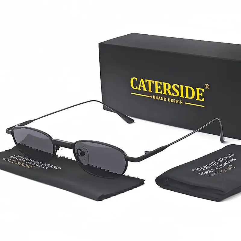 CATERSIDE Polarized Small Sunglasses Men Rectangle Punk Brand Design Sun Glasses for Women Driving Party Eyewear Holiday Gifts
