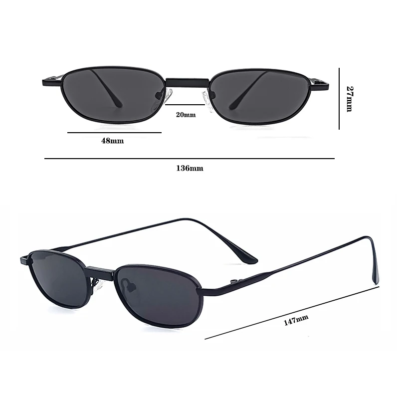 CATERSIDE Polarized Small Sunglasses Men Rectangle Punk Brand Design Sun Glasses for Women Driving Party Eyewear Holiday Gifts