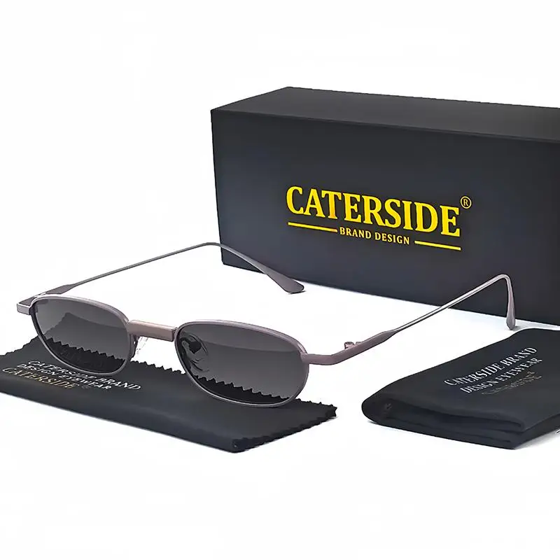 CATERSIDE Polarized Small Sunglasses Men Rectangle Punk Brand Design Sun Glasses for Women Driving Party Eyewear Holiday Gifts
