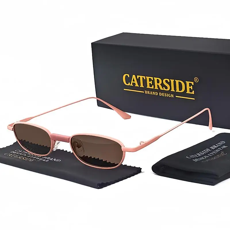 CATERSIDE Polarized Small Sunglasses Men Rectangle Punk Brand Design Sun Glasses for Women Driving Party Eyewear Holiday Gifts