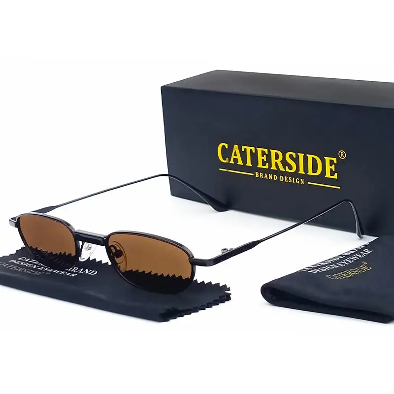 CATERSIDE Polarized Small Sunglasses Men Rectangle Punk Brand Design Sun Glasses for Women Driving Party Eyewear Holiday Gifts