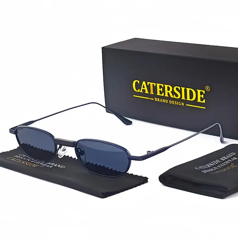 CATERSIDE Polarized Small Sunglasses Men Rectangle Punk Brand Design Sun Glasses for Women Driving Party Eyewear Holiday Gifts