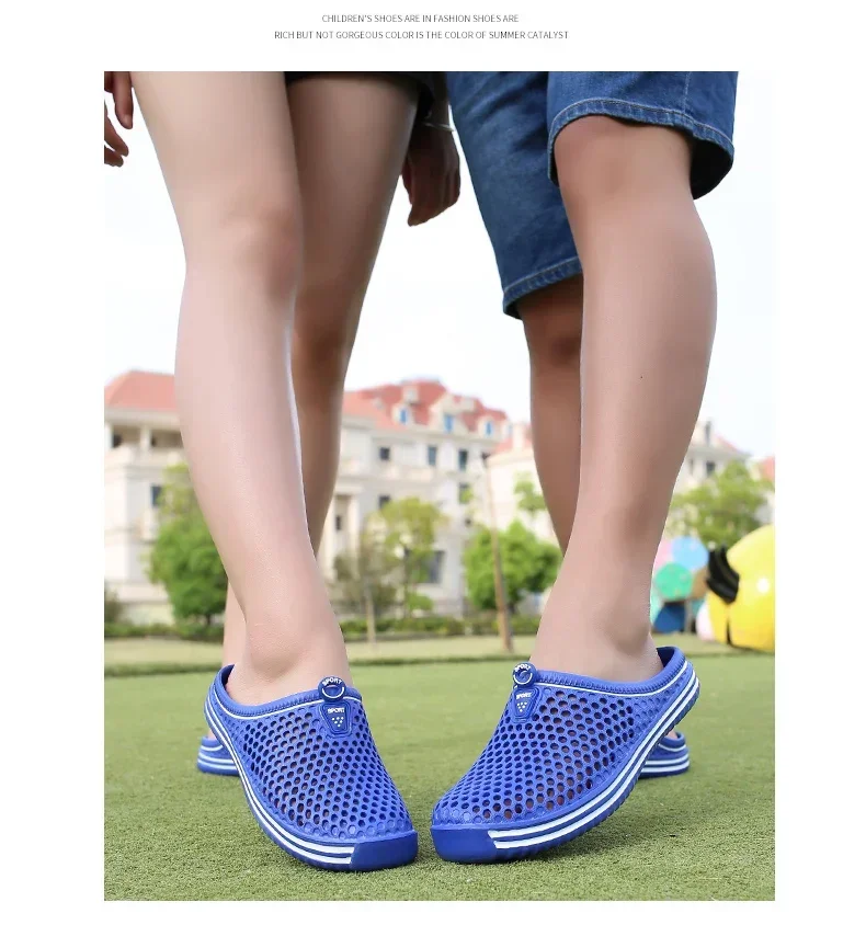 Men Shoes 2024 Beach Slippers Unisex Hollow Out Casual Women Beach Sandal Flip Flops Shoes Non-slip Size 36-45 Mens Slippers