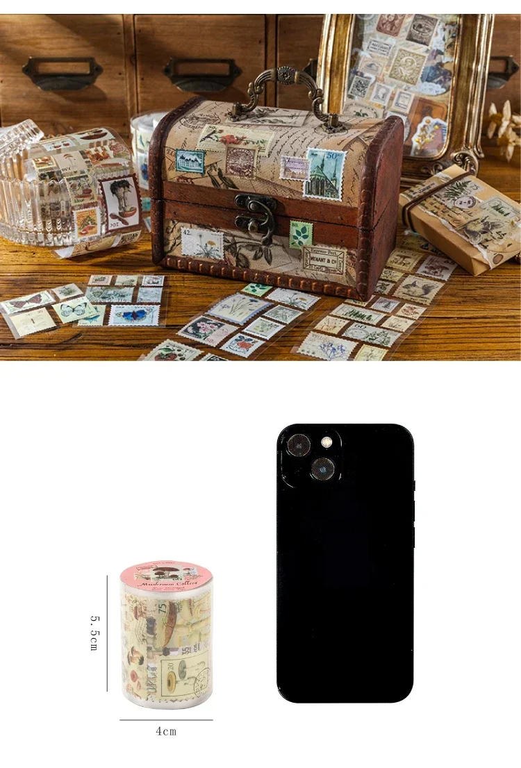 55mm*2m Vintage Post Office Masking Washi Tape Retro Stamp Decorative Adhesive Tape Diy Scrapbooking Sticker Label Stationery