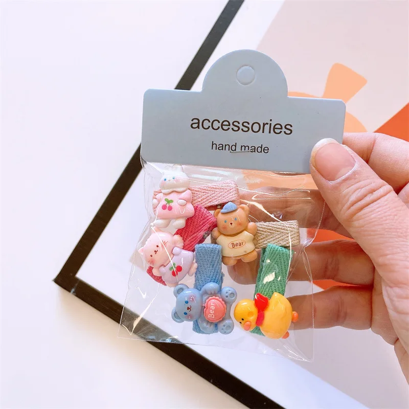 5 Pcs/Set Cute Baby Girls Small Hair Clips Heart mini hairclip Flower hairpin Princess Hair pins Hair Accessories For Kids Girls