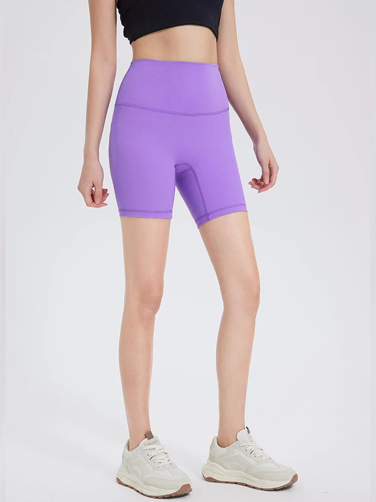 Women Sports Shorts High Waist Yoga Shorts Slim Fit Butt Lift Gym Running High Elastic Nylon Shorts