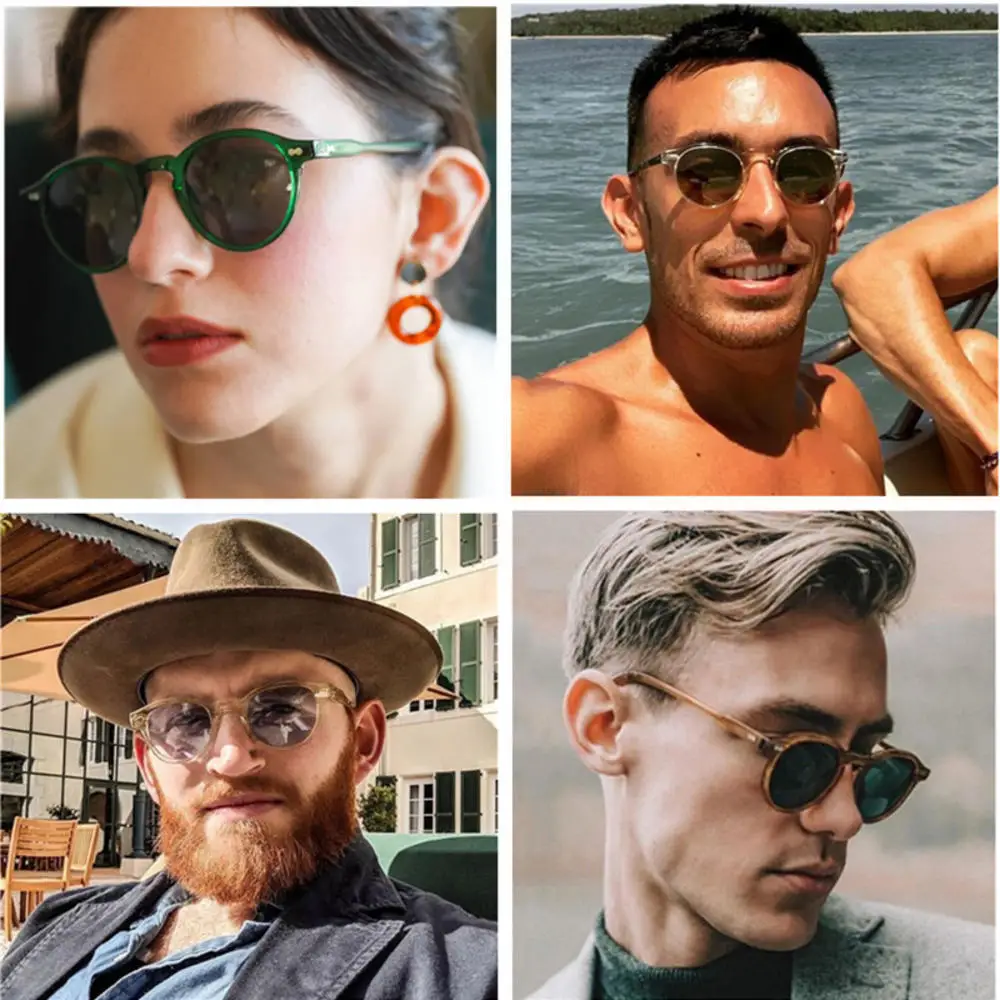 KLASSNUM Men Retro Round Polarized Sunglasses Women Brand Luxury Designer Driving Sun Glasses Outdoor UV400 Shades Eyepiece 2026