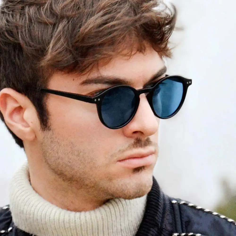 KLASSNUM Men Retro Round Polarized Sunglasses Women Brand Luxury Designer Driving Sun Glasses Outdoor UV400 Shades Eyepiece 2026
