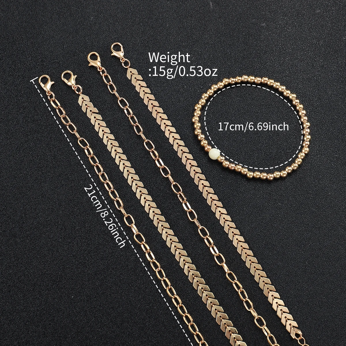 3/6PCS Women's Watch Fashion Gold Steel Band Quartz Watches Bracelets Set(Without Box)