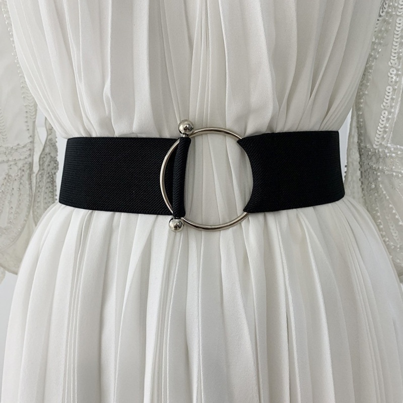 Belts for Women Simple Waist Elastic Ladies Band Round Buckle Decoration Coat Sweater Fashion Dress Waistband