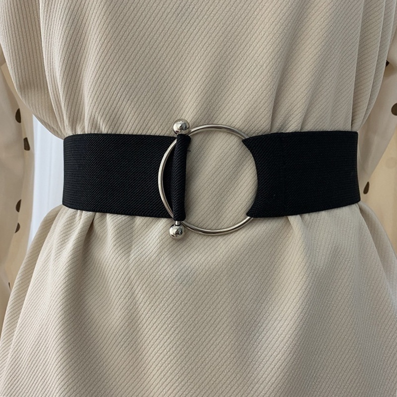 Belts for Women Simple Waist Elastic Ladies Band Round Buckle Decoration Coat Sweater Fashion Dress Waistband
