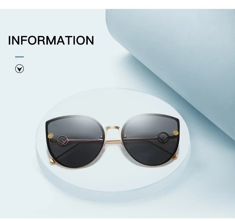 Retro Metal Cat Eye Sunglasses Women Men Small Frame Trend Cateye Sun Glasses Female Decorative Sunglass uv400