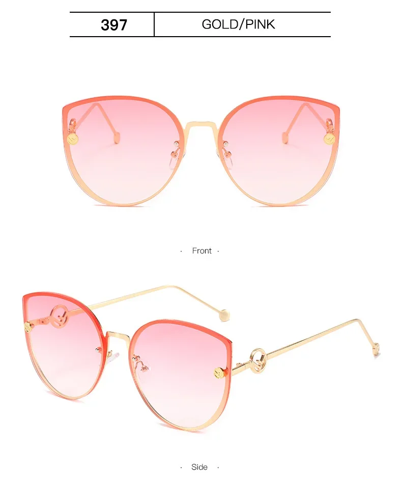 Retro Metal Cat Eye Sunglasses Women Men Small Frame Trend Cateye Sun Glasses Female Decorative Sunglass uv400