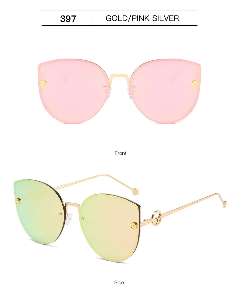 Retro Metal Cat Eye Sunglasses Women Men Small Frame Trend Cateye Sun Glasses Female Decorative Sunglass uv400