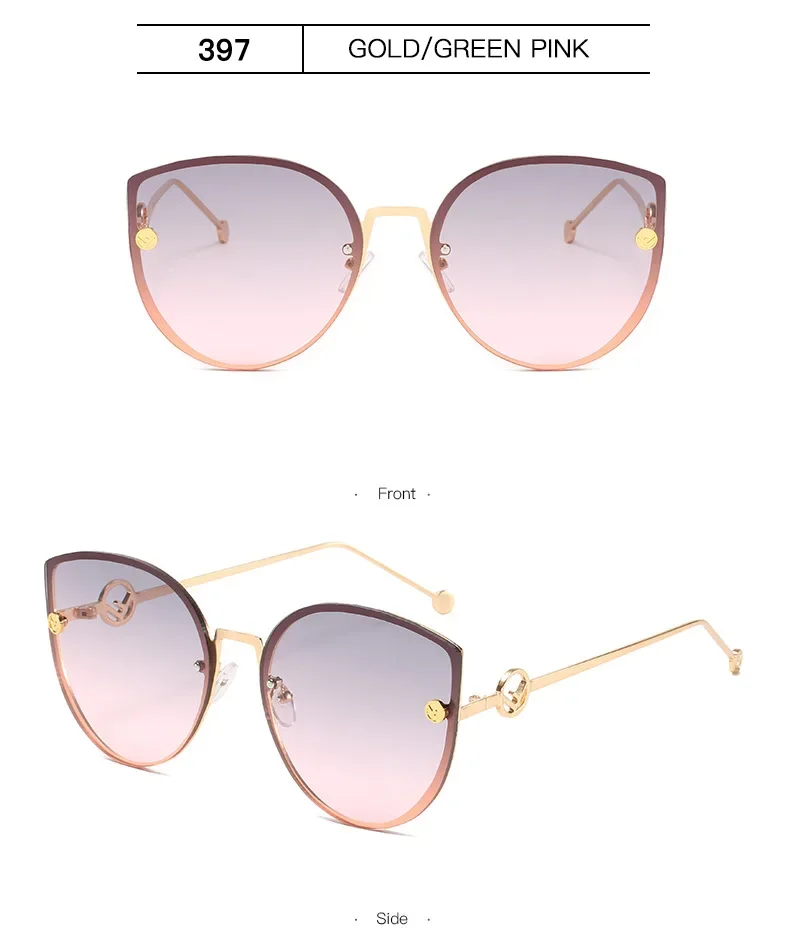 Retro Metal Cat Eye Sunglasses Women Men Small Frame Trend Cateye Sun Glasses Female Decorative Sunglass uv400