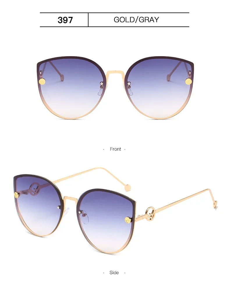 Retro Metal Cat Eye Sunglasses Women Men Small Frame Trend Cateye Sun Glasses Female Decorative Sunglass uv400