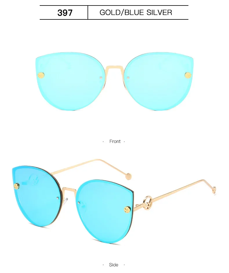 Retro Metal Cat Eye Sunglasses Women Men Small Frame Trend Cateye Sun Glasses Female Decorative Sunglass uv400