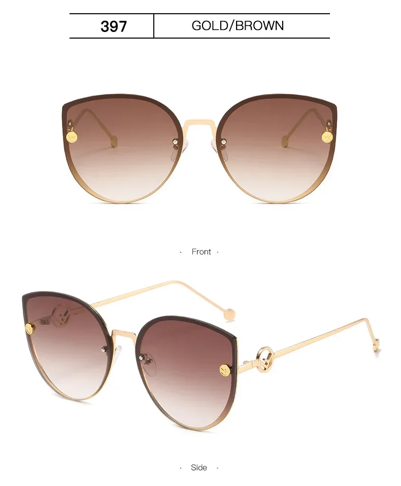 Retro Metal Cat Eye Sunglasses Women Men Small Frame Trend Cateye Sun Glasses Female Decorative Sunglass uv400