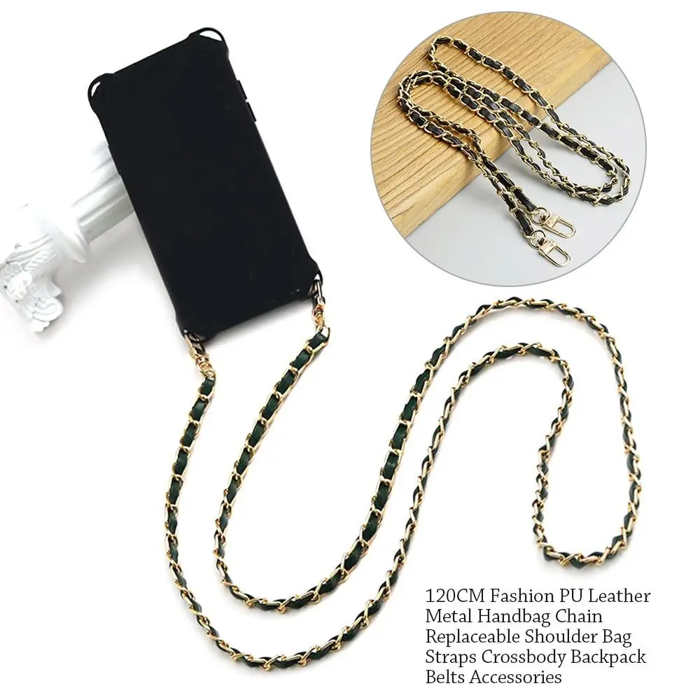 120CM Fashion PU Leather Metal Handbag Chain Replaceable Shoulder Bag Straps Crossbody Backpack Belts Accessories
